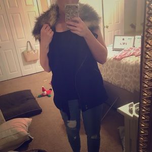 Faux Fur Vest w/ Back Sweater Detail 😍